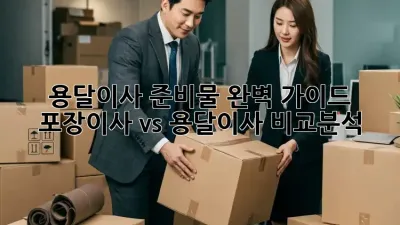 용달이사 준비물 완벽 가이드: 포장이사 vs 용달이사 비교분석